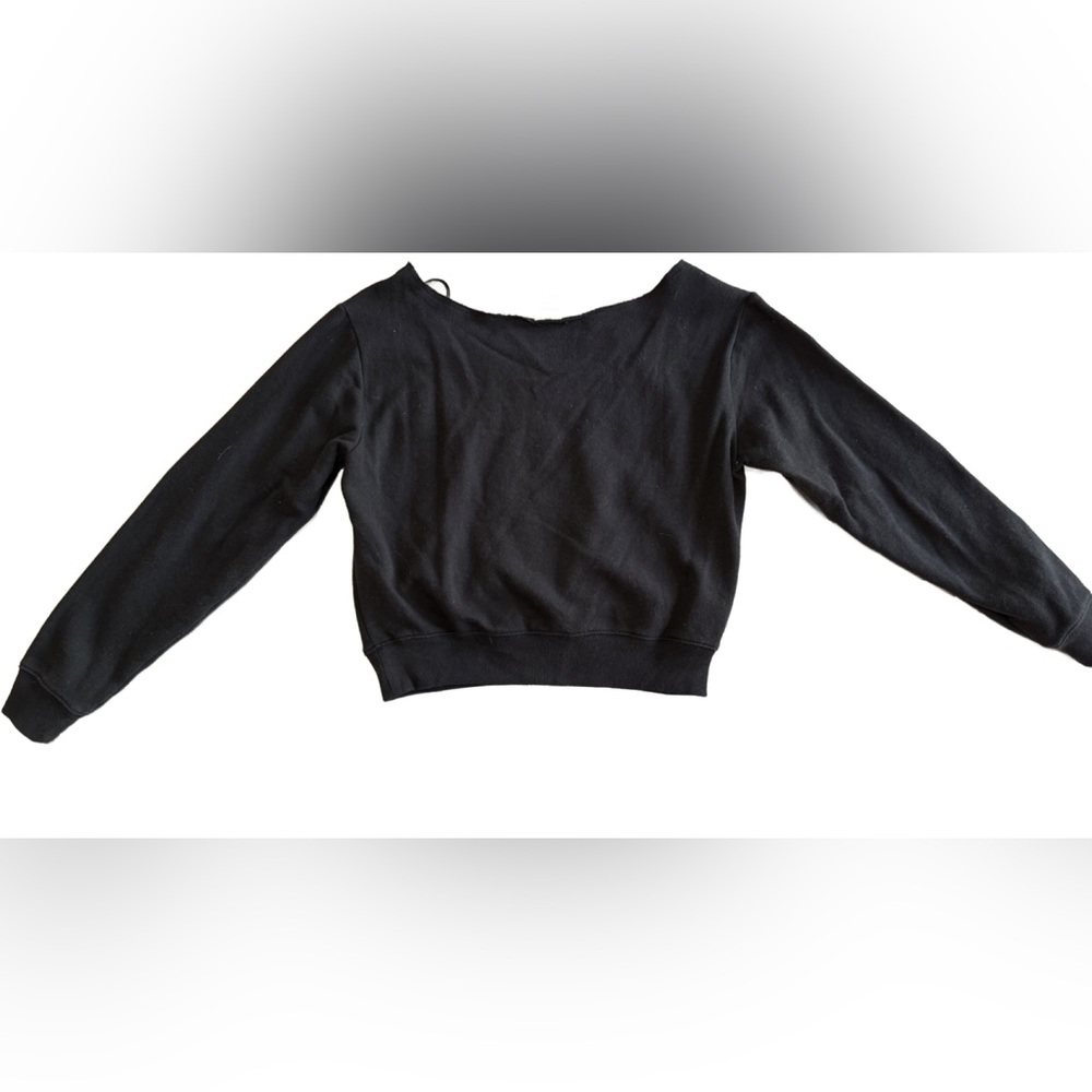 Victoria's Secret Black Off-Shoulder Sweater with White Lettering - Picture 3 of 4